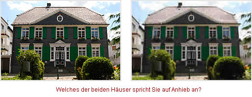 Vergleichsfoto: Schlechte / gute Qualität