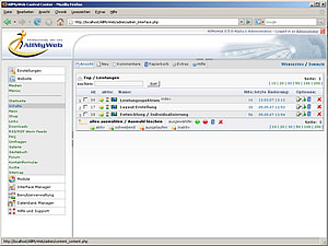 Demo Screenshot AllMyWeb backend